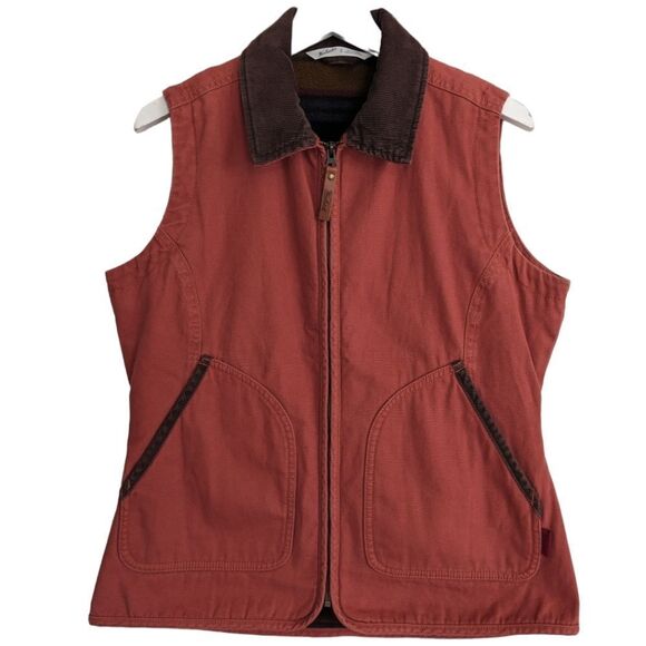 WOOLRICH WOMEN'S DORRINGTON BARN VEST 18560 FLEECE LINED BRICK RED SIZE S VEST - Picture 1 of 11